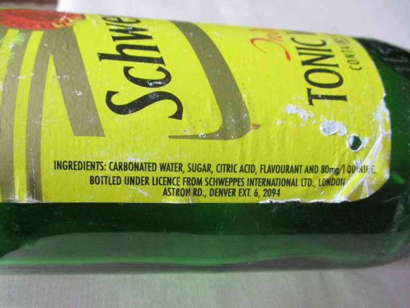 S.A. SCHWEPPES INDIAN TONIC WATER 1 LITRE GLASS BOTTLE
