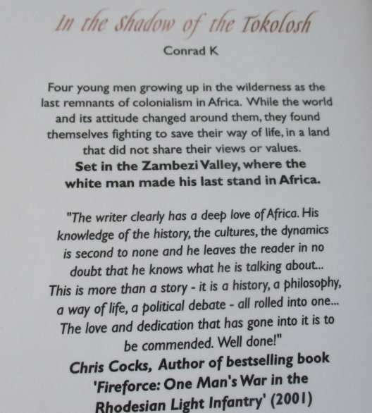IN THE SHADOW OF THE TOKOLOSH - A STORY BY THE UNKNOWN SOLDIER CONRAD K