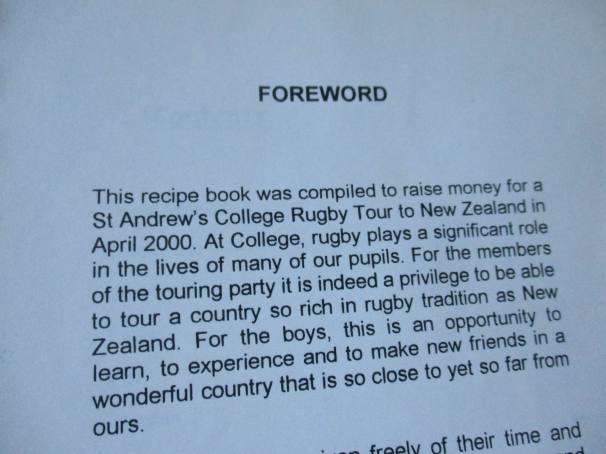 ST ANDREW'S COLLEGE RECIPE BOOK 2000