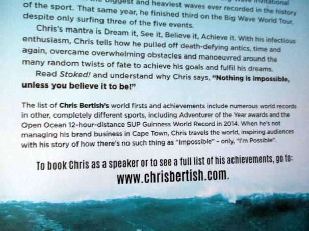 STOKED ! - CHRIS BERTISH ( signed )