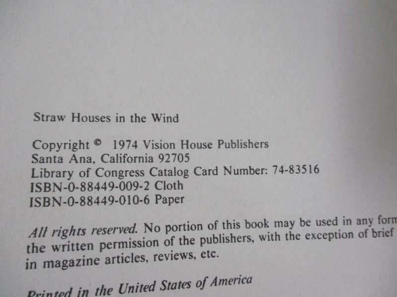 STRAW HOUSES IN THE WIND - C.C. CARLSON