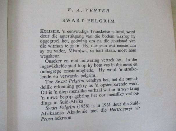 SWART PELGRIM - F.A. VENTER
