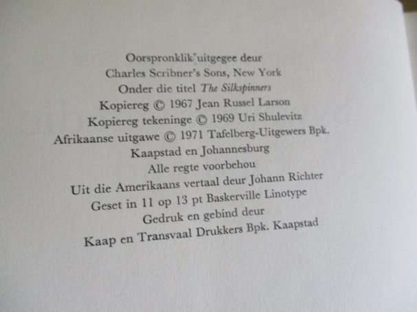 SYWEWERS VA DIE SUIDLAND - JEAN RUSSELL LARSON