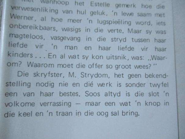 TE GROOT DIE OFFER -  M STRYDOM