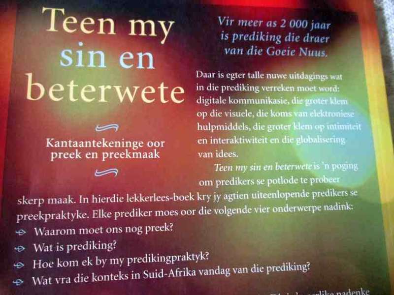 TEEN MY SIN EN BETERWETE - KANTAANTEKENINGE OOR PREEK EN PREEKMAAK - DEON BESTER, JOHAN CILLIERS, ..