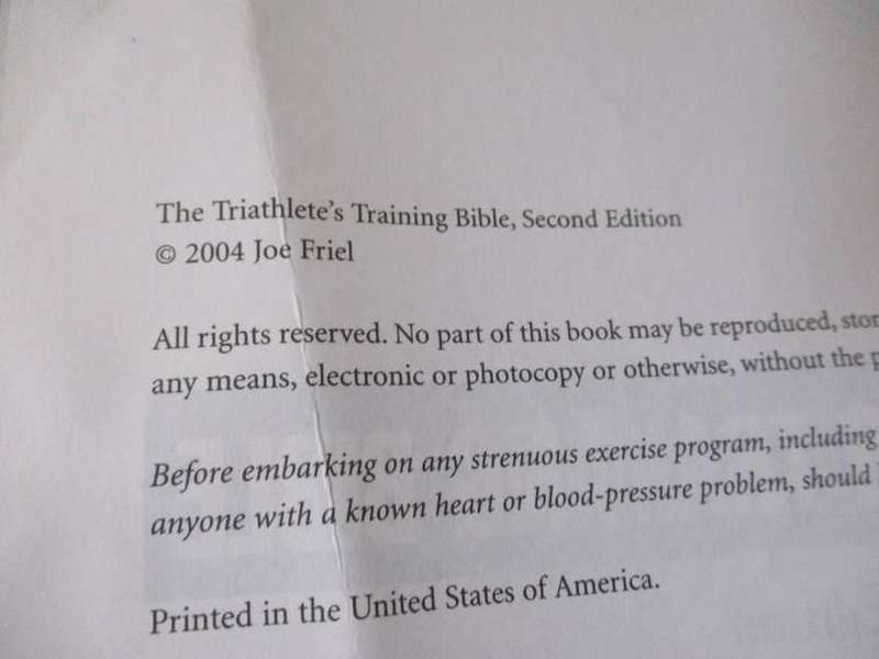 THE TRIATHLETE'S TRAINING BIBLE - JOE FRIEL