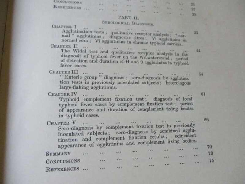 TYPHOID FEVER ON THE WITWATERSRAND - S.A. INSTITUTE FOR MEDICAL RESEARCH ( 1938 )