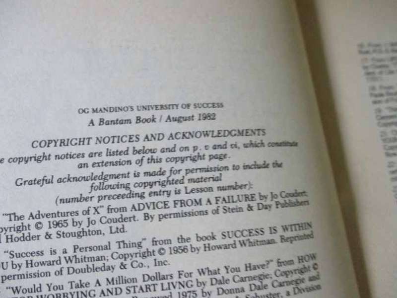 OG MANDINO'S UNIVERSITY OF SUCCESS