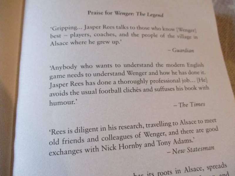 WENGER THE LEGEND - JASPER REES