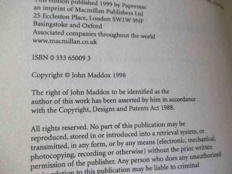 WHAT REMAINS TO BE DISCOVERED - JOHN MADDOX