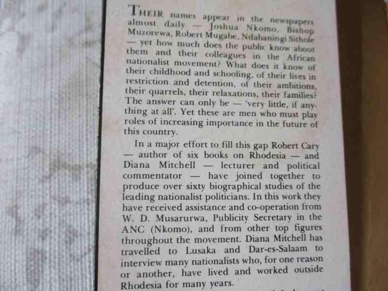 AFRICAN NATIONALIST LEADERS - WHO'S WHO BY ROBERT CARY & DIANA MITCHELL