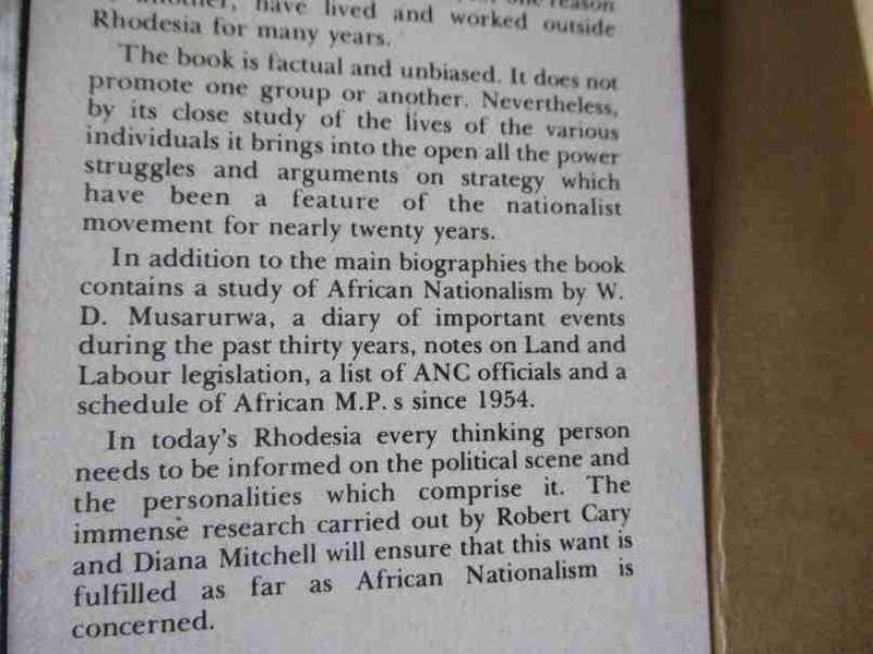 AFRICAN NATIONALIST LEADERS - WHO'S WHO BY ROBERT CARY & DIANA MITCHELL
