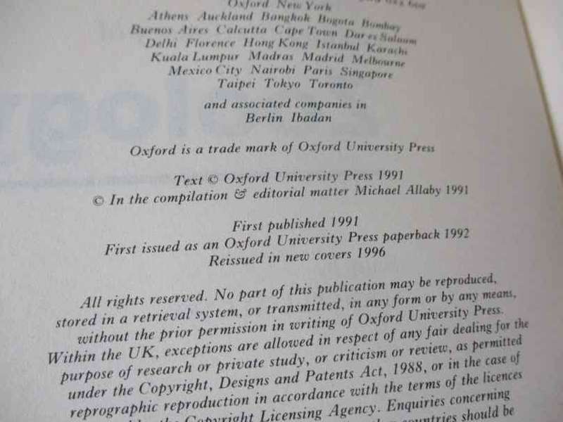 ZOOLOGY -  OXFORD CONCISE DICTIONARY OF ZOOLOGY - MICHAEL ALLABY