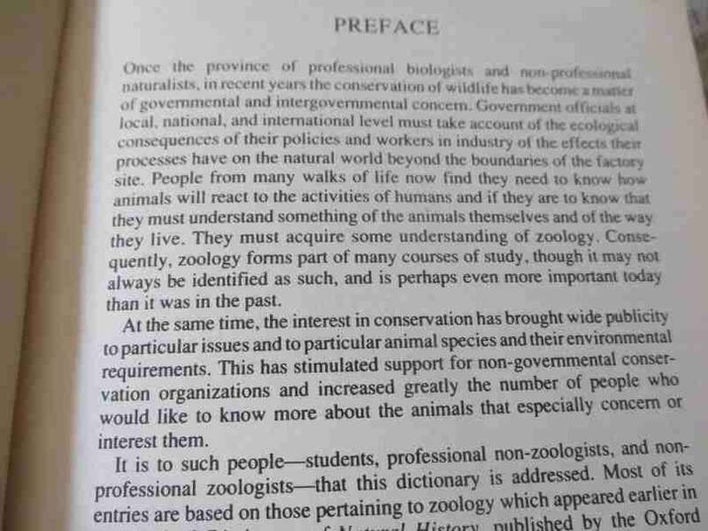 ZOOLOGY -  OXFORD CONCISE DICTIONARY OF ZOOLOGY - MICHAEL ALLABY