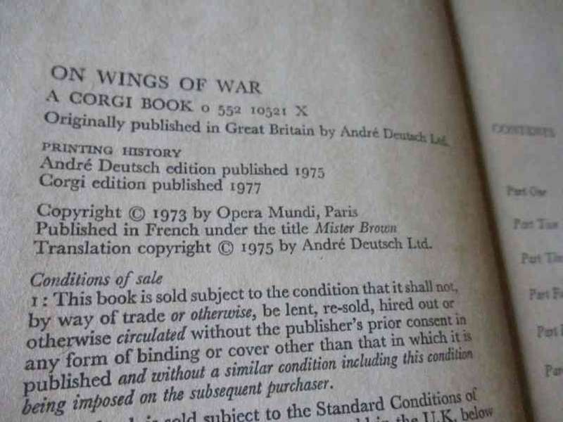ON WINGS OF WAR - MY LIFE AS A ILOT ADVENTURER -JEAN ZUMBACH