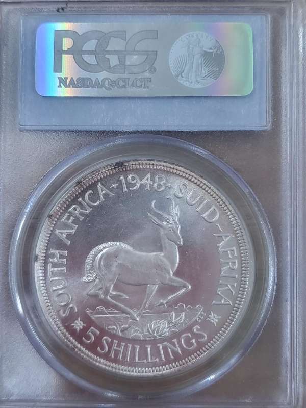 Union 1948 Five Shillings - PCGS PL67: Only 1 in higher grade at NGC - Good Looking Coin