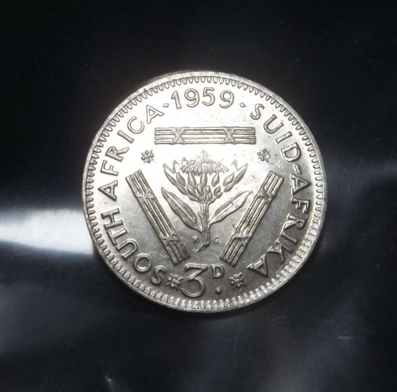 SA Union Threepence 1959 - UNC condition