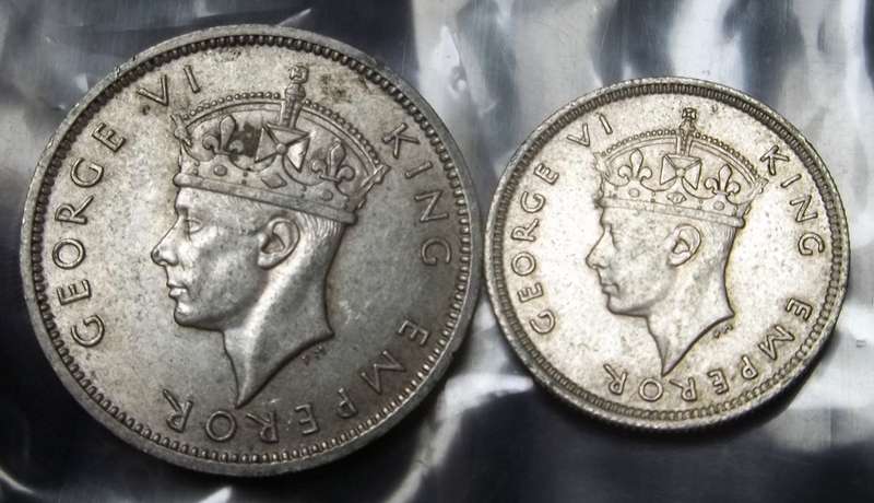 Mauritius 1/4 & 1/2 Rupee 1946 - Nice condition