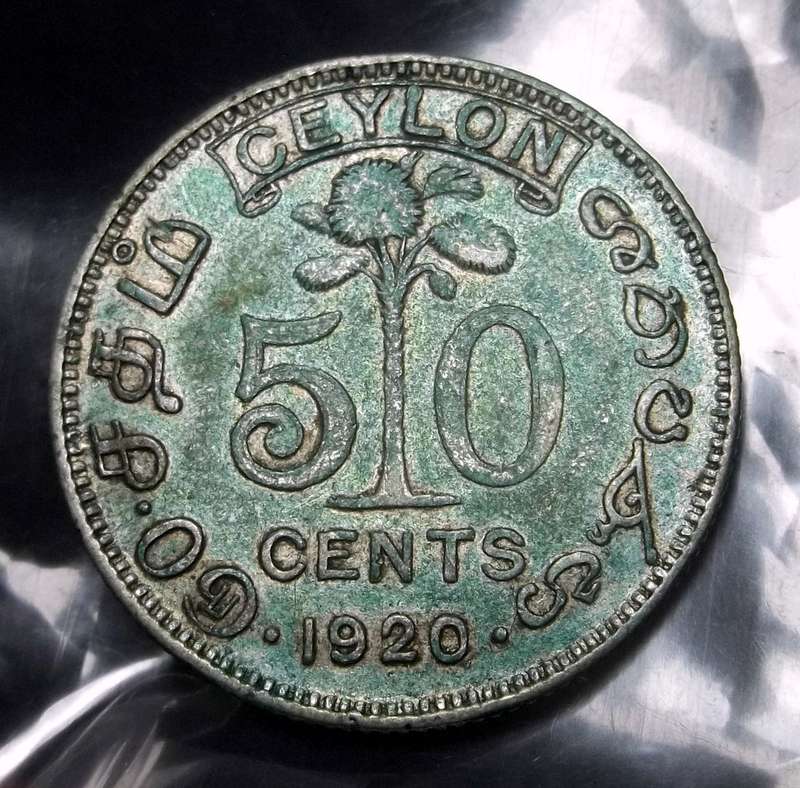 Ceylon 50 Cents 1920