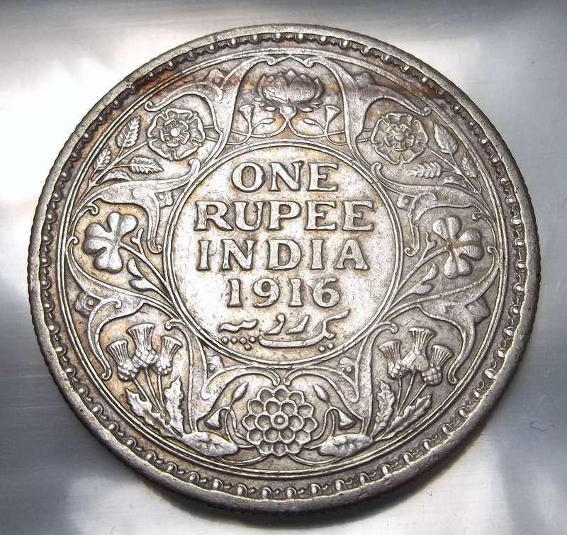 British India 1 Rupee 1916