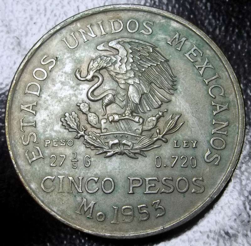 Mexico 5 Pesos 1953 - 200yrs Hidalgo