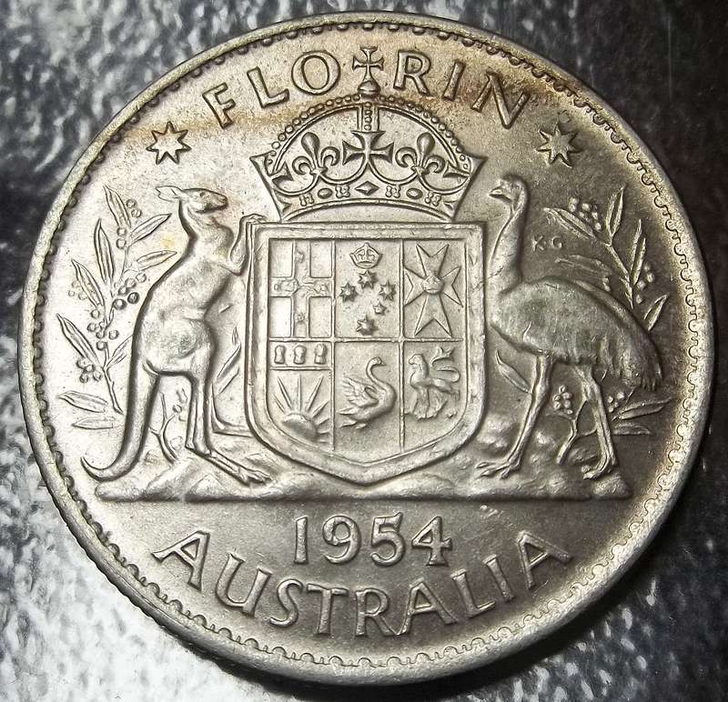 Australia Florin 1954 - aUNC condition
