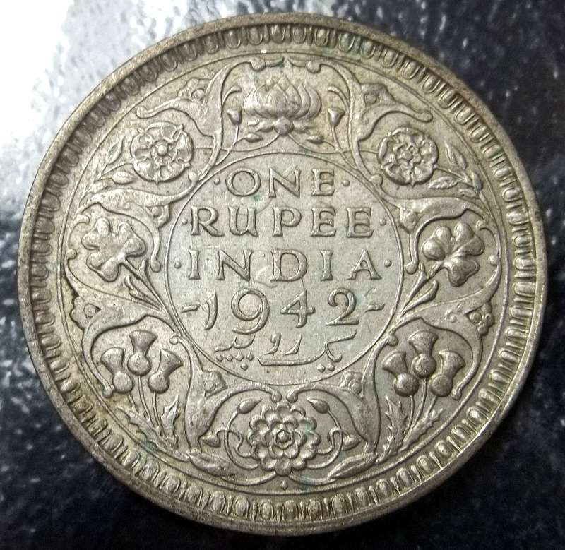 British India 1 Rupee 1942