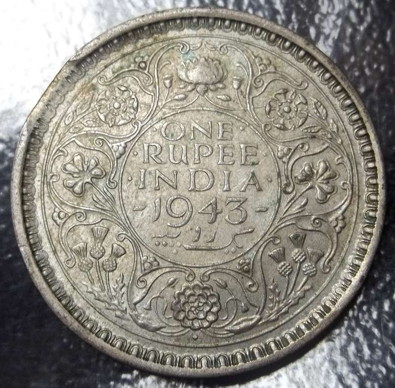 British India 1 Rupee 1943