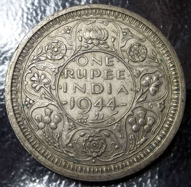 British India 1 Rupee 1944