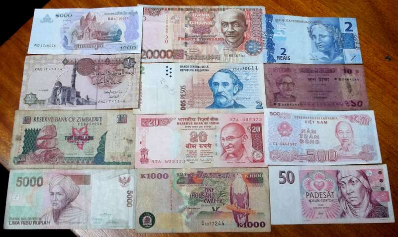 Lot of 12 International bank notes