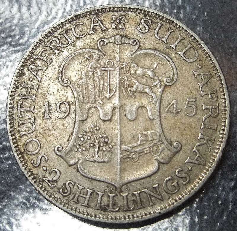 Union 2 Shillings 1945 - Nice condition