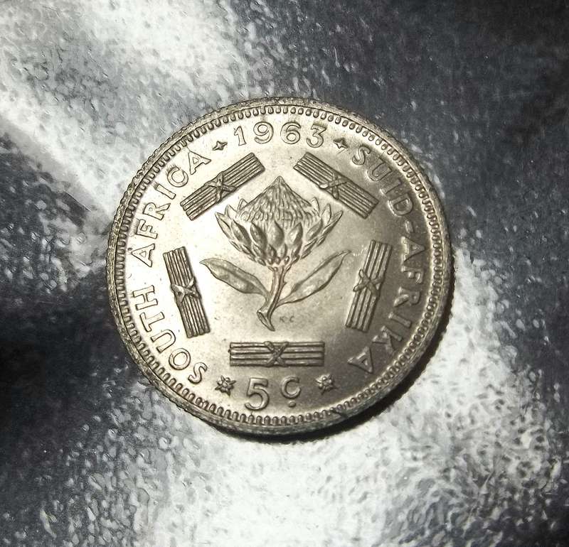 RSA 5 Cents 1963 - aUNC condition