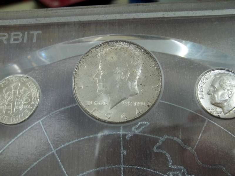 Silver Orbit clock with 1964 Silver US coins