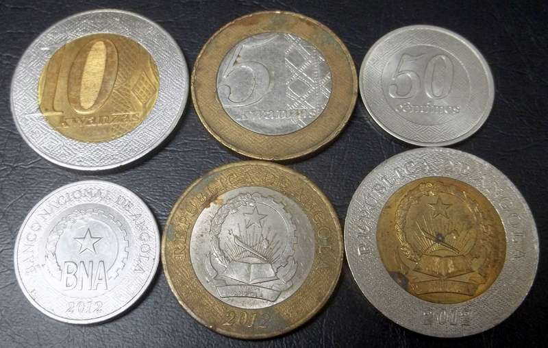 **R1 Auction**  Angola - Set of 6 coins from 2012 - Bid per coin