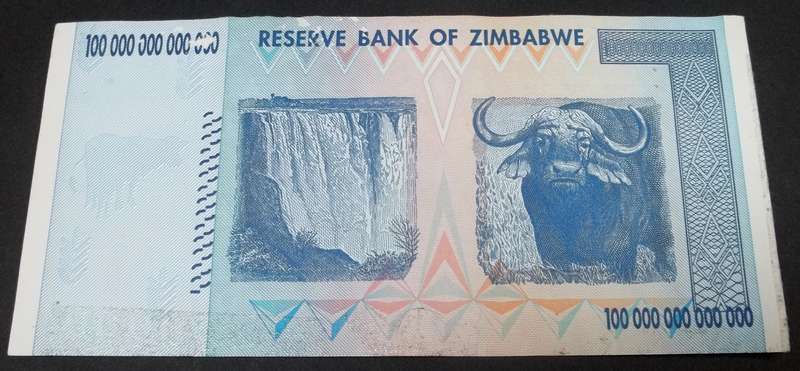 *R1 Auction* Zimbabwe 100,000,000,000,000 Dollars 2008  - The biggest Zim note 100 Trillion