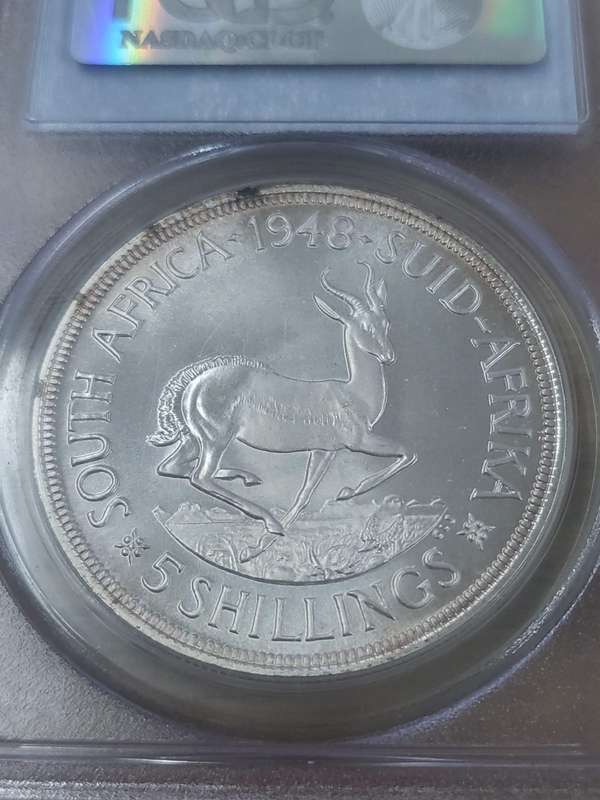 Union 1948 Five Shillings - PCGS PL67: Only 1 in higher grade at NGC - Good Looking Coin