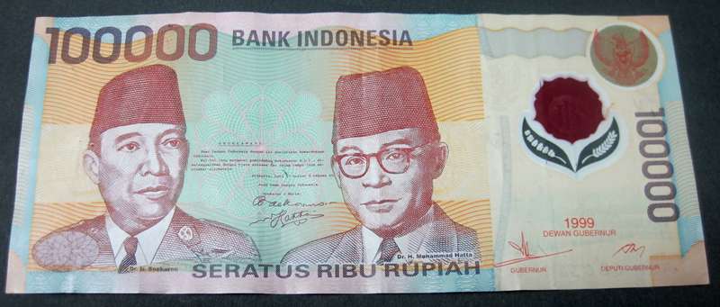 Indonesia 100,000 Rupiah 1999 - Polymer note