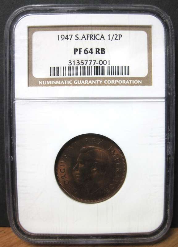 SA Union 1/2 Penny 1947 - NGC PF64RB