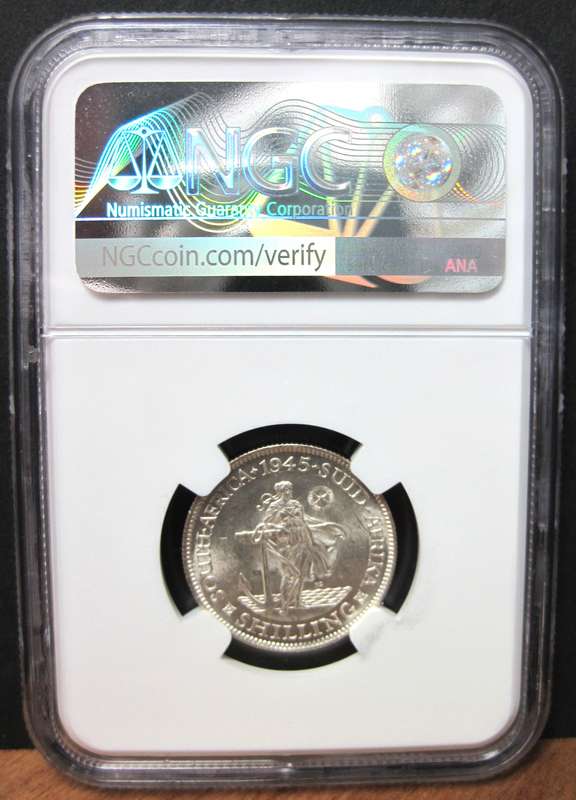 SA Union 1 Shilling 1945 - NGC MS62