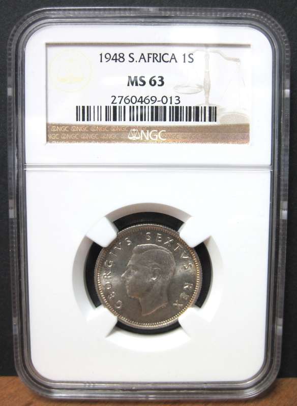 SA Union 1 Shilling 1948 - NGC MS63