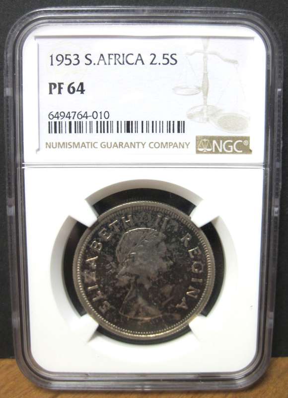 SA Union 2.5 Shillings 1953 - NGC PF64
