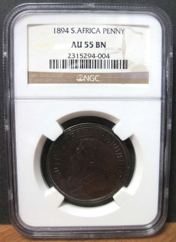 ZAR Penny 1894 - NGC AU55BN