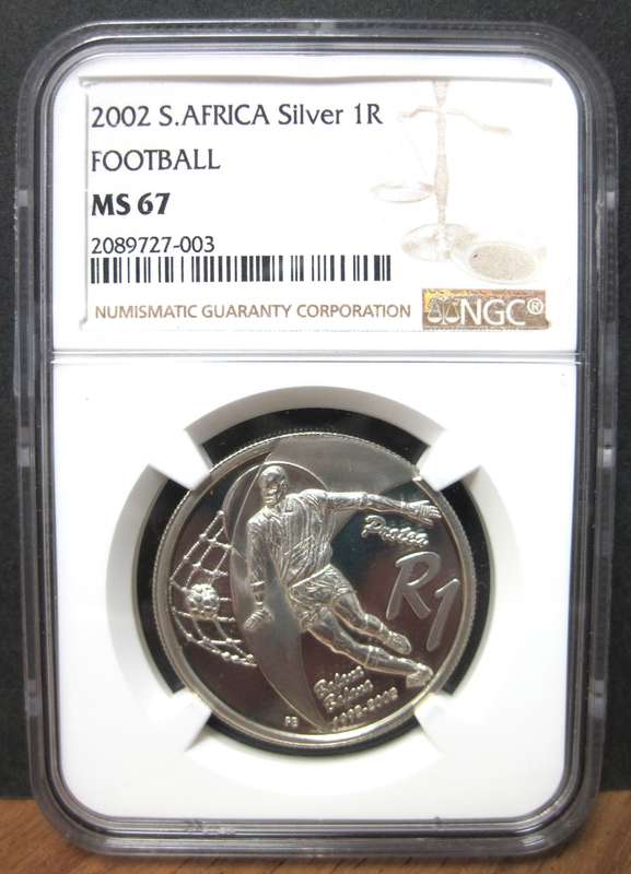 RSA 1 Rand 2002 FOOTBALL - NGC MS67