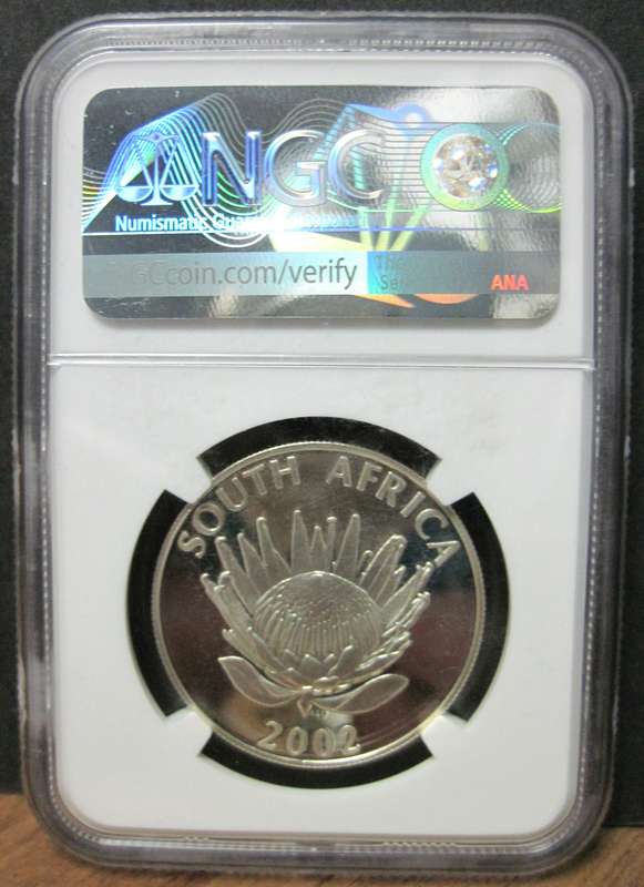 RSA 1 Rand 2002 FOOTBALL - NGC PF69 Ultra Cameo