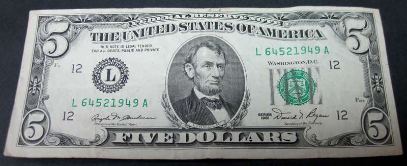 USA 5 Dollars 1981