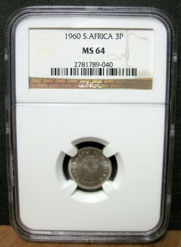 SA Union Threepence 1960 - NGC MS64