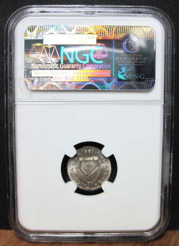 SA Union Threepence 1960 - NGC MS64