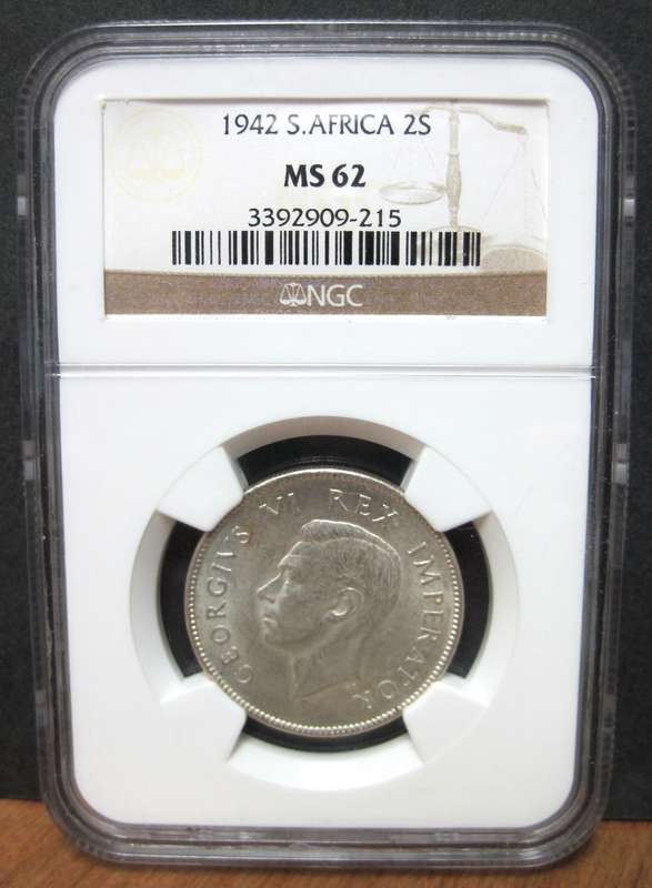 SA Union Two Shillings 1942 - NGC MS62