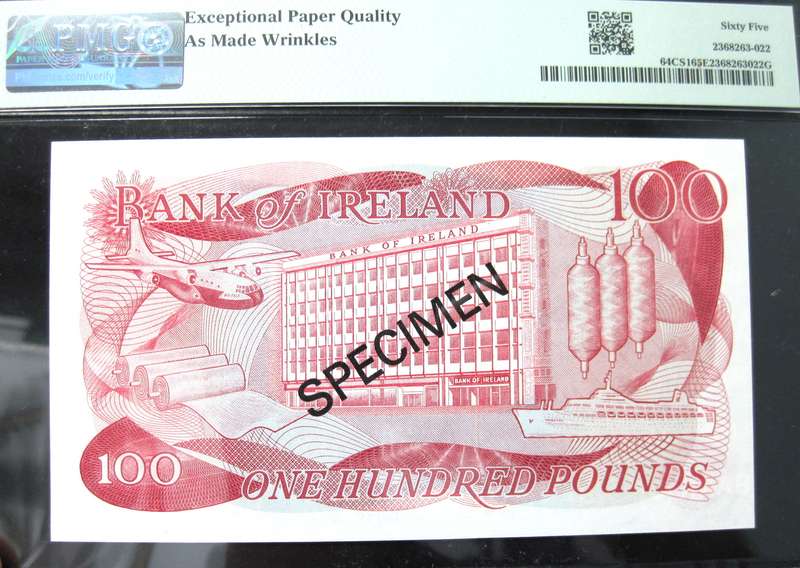 Northern Ireland 100 Pounds 1978 - PMG 65 Gem UNC *SPECIMEN*