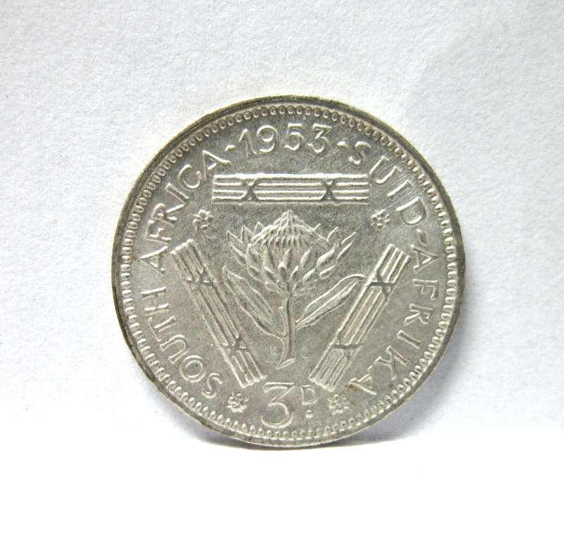 SA Union Threepence 1953 - aUNC condition